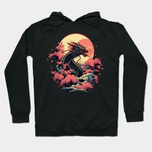 Japanese dragon with sun Hoodie